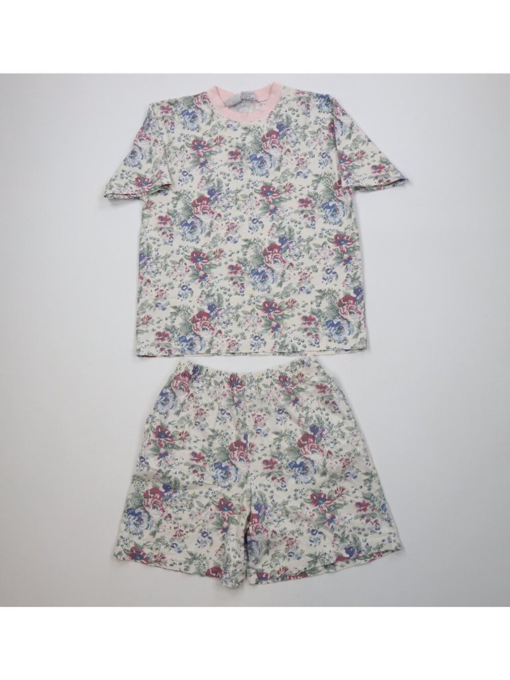 Vtg 90s Country Primitive Womens Medium 2 Piece Flower Pajamas Sleep Set Outfit